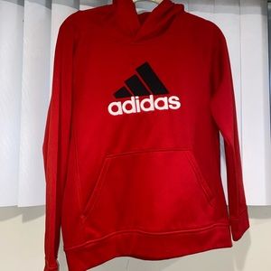 Red Adidas Hoodie for young boys barely worn